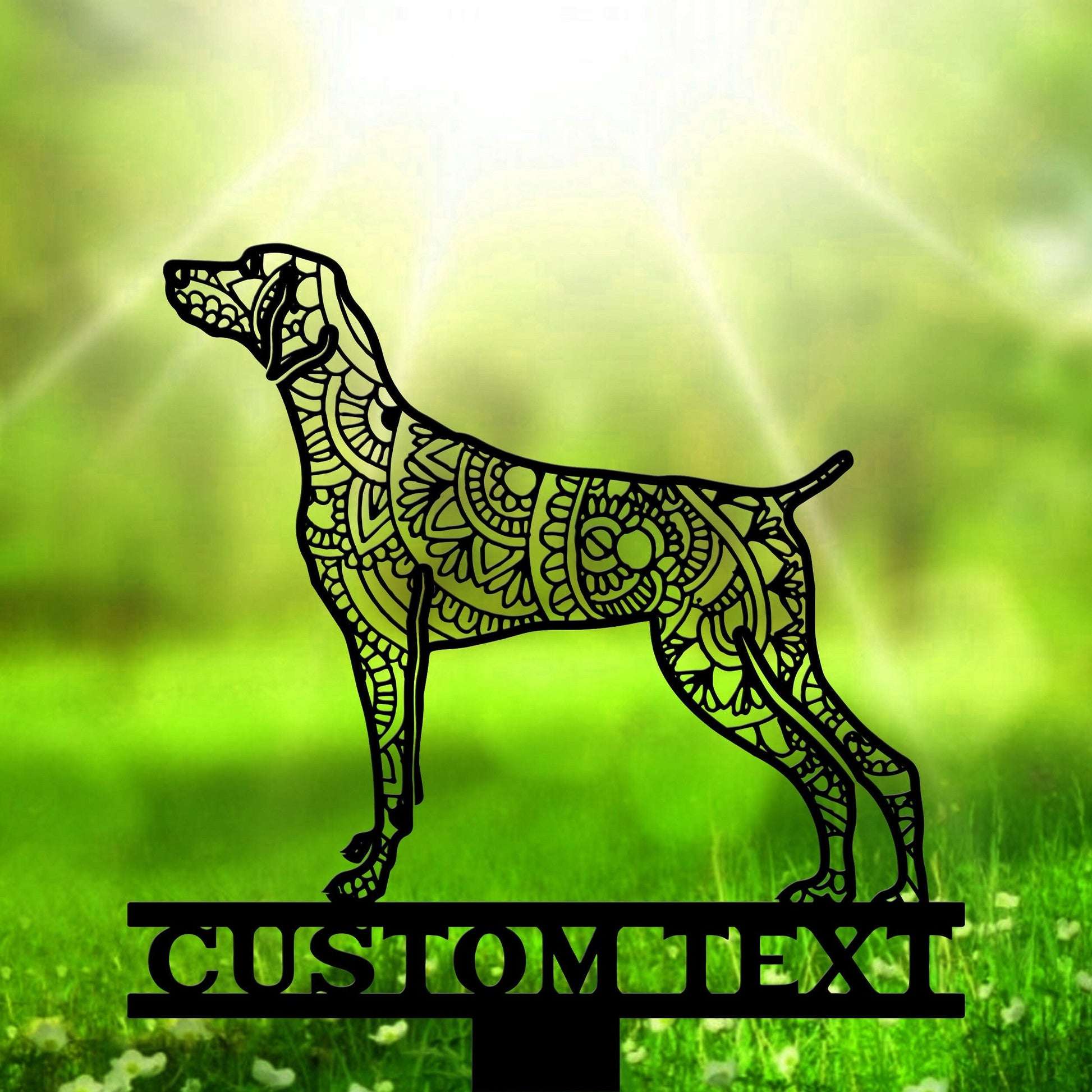 Custom Weimaraners Dog Stake Metal, Zentangle Metal Yard Art, Dog Garden Sign, Outdoor Decor, Weimaraners Lover, Mandala Weimaraners Stake