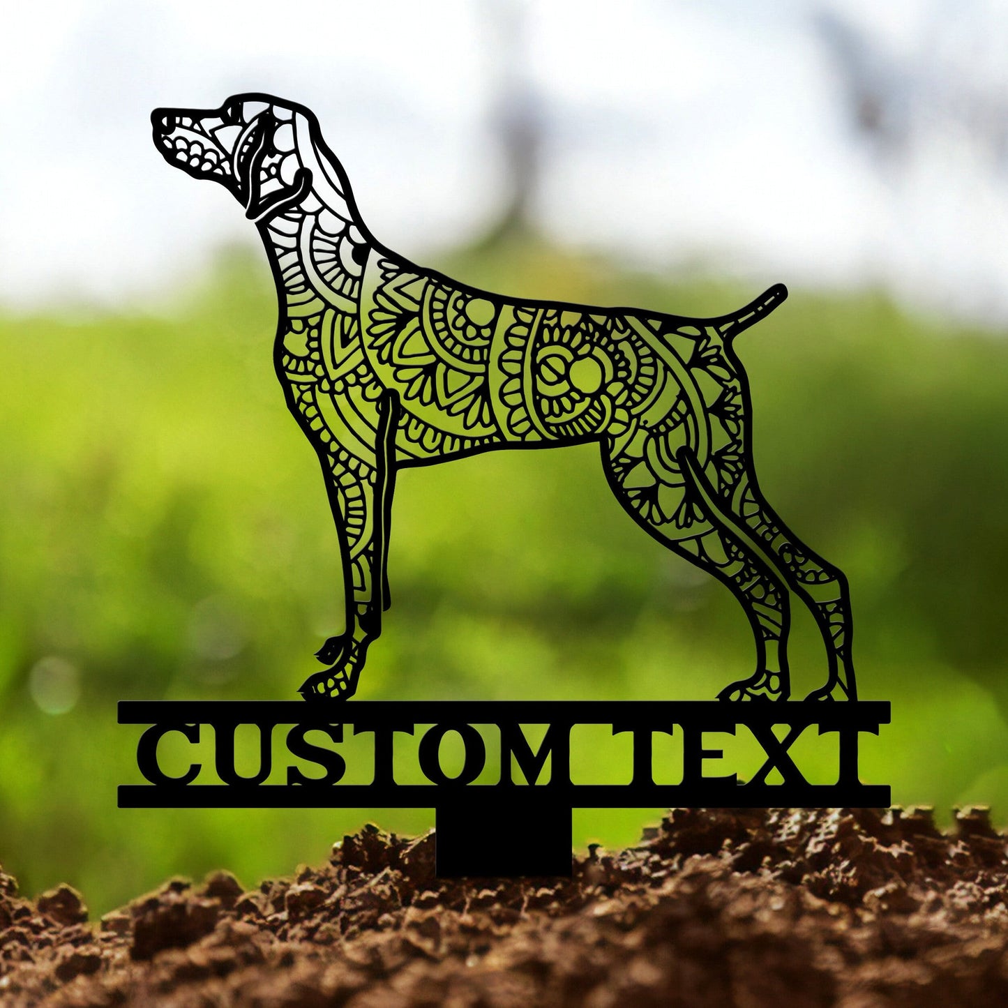 Custom Weimaraners Dog Stake Metal, Zentangle Metal Yard Art, Dog Garden Sign, Outdoor Decor, Weimaraners Lover, Mandala Weimaraners Stake