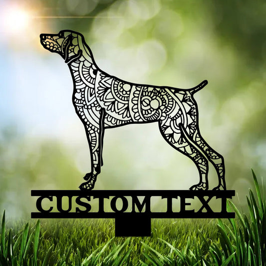 Custom Weimaraners Dog Stake Metal, Zentangle Metal Yard Art, Dog Garden Sign, Outdoor Decor, Weimaraners Lover, Mandala Weimaraners Stake