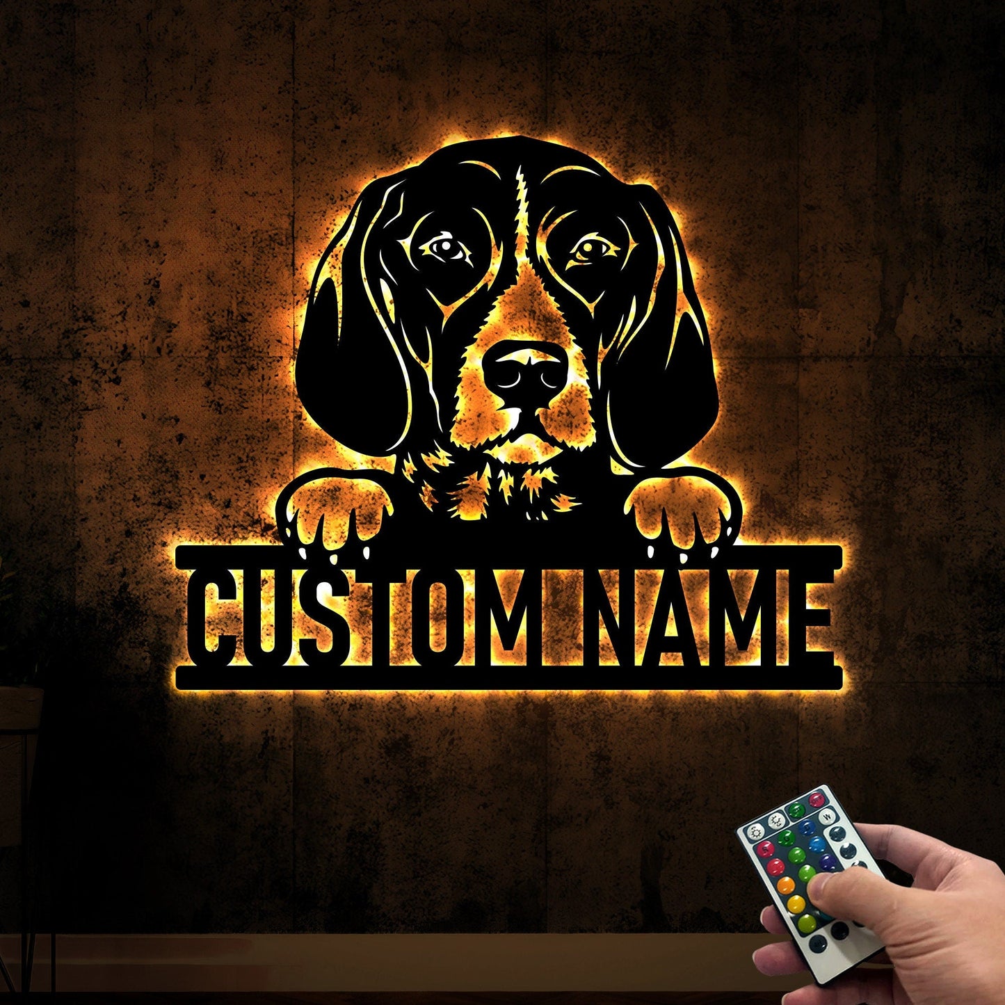 Custom German Shorthaired Pointer Metal Sign with Led Lights, Dog Metal Wall Art, Dog Owner Gift, Dog Welcome Sign, Dog Decor, Wall Hanging