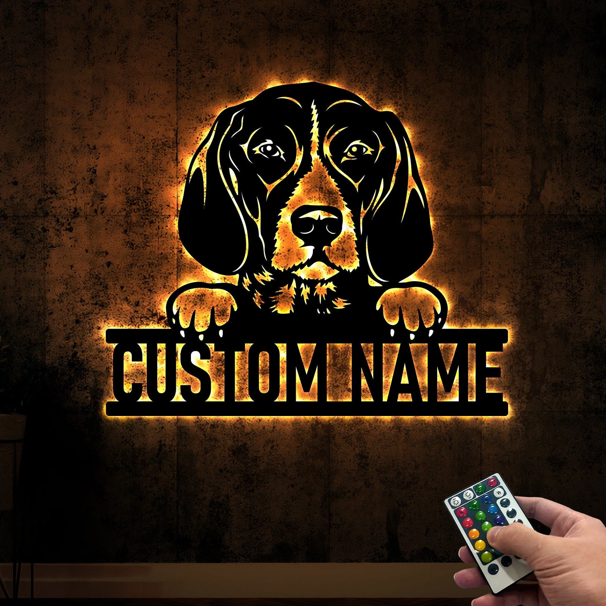 Custom German Shorthaired Pointer Metal Sign with Led Lights, Dog Metal Wall Art, Dog Owner Gift, Dog Welcome Sign, Dog Decor, Wall Hanging