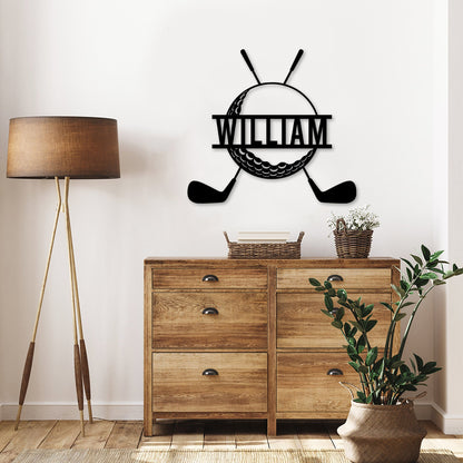 Personalized Golf Metal Wall Art With Lights, Golf Gift For Man, Custom Monogram Sign, Golfer Gift, Gift For Boyfriend, Husband, Dad