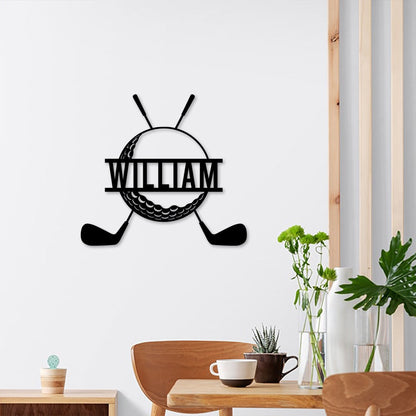 Personalized Golf Metal Wall Art With Lights, Golf Gift For Man, Custom Monogram Sign, Golfer Gift, Gift For Boyfriend, Husband, Dad