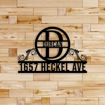 Personalized Address Metal Wall Art, Metal Monogram Sign, Last Name Sign, Housewarming Gift, Custom Metal Name Sign, Housewarming Gift