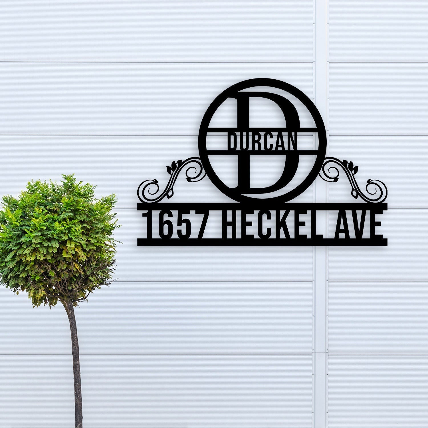 Personalized Address Metal Wall Art, Metal Monogram Sign, Last Name Sign, Housewarming Gift, Custom Metal Name Sign, Housewarming Gift