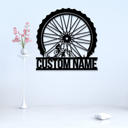 Custom Mountain Bike Metal Wall Art with Led Light, Cyclist Gift, Mountain Biker Gift, Bicycle Lover, Bike Shop Decor, Kids Room Bike Sign