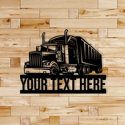 Personalized Transport Truck Metal Wall Art With Lights Truck Sign, Truck Home Decor, Gift For Truck Lover, Monogram Sign, Father's Day Gift