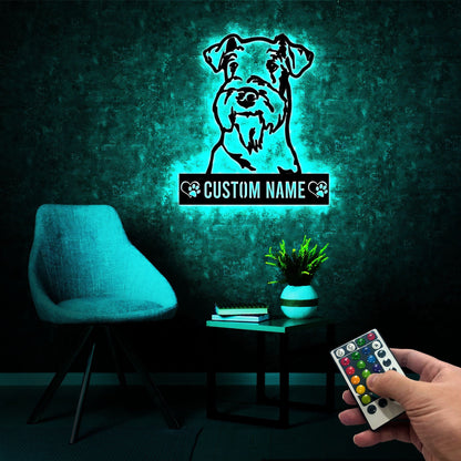 Airedale Terrier Dog Metal Wall Art with Led Light, Airedale Terrier Decor, Airedale Terrier Gift, Dog Owner Gift, Airedale Terrier Sign