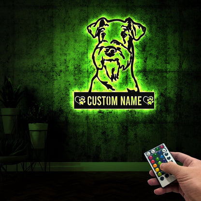 Airedale Terrier Dog Metal Wall Art with Led Light, Airedale Terrier Decor, Airedale Terrier Gift, Dog Owner Gift, Airedale Terrier Sign