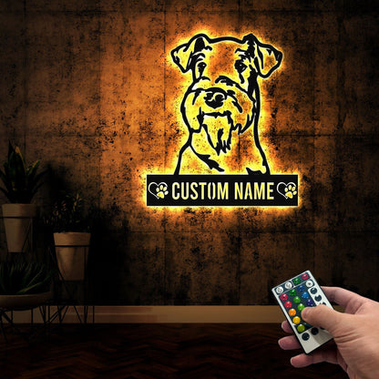 Airedale Terrier Dog Metal Wall Art with Led Light, Airedale Terrier Decor, Airedale Terrier Gift, Dog Owner Gift, Airedale Terrier Sign