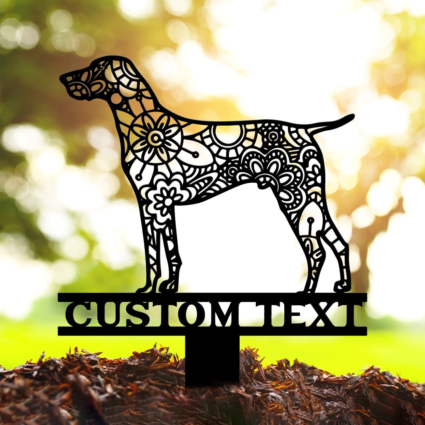 Vizsla Mandala Garden Stake Metal, Vizsla Zentangle Metal Yard Art, Vizsla Dog Gifts, Dog Garden Sign Outdoor Decor, Vizsla Yard Decor