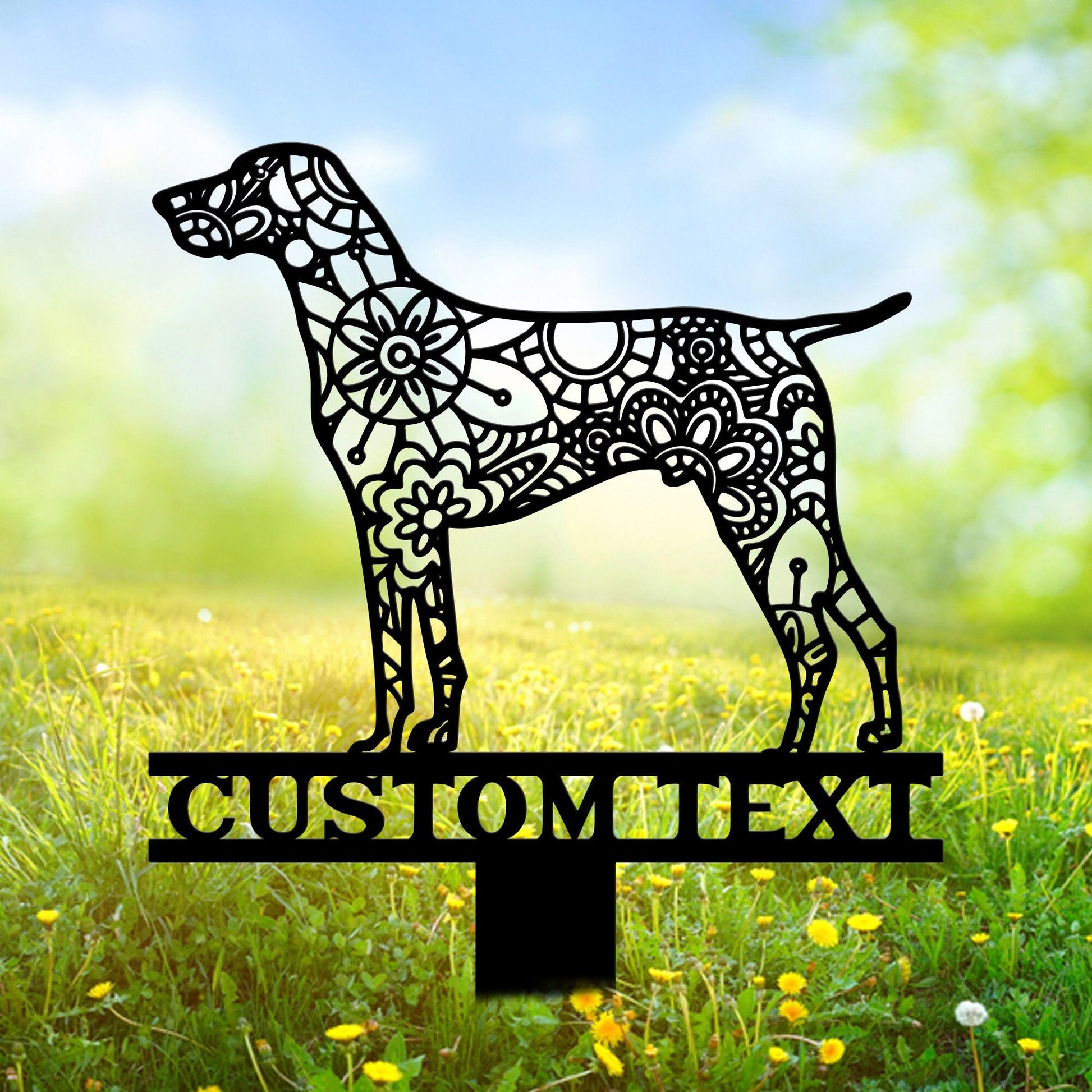 Vizsla Mandala Garden Stake Metal, Vizsla Zentangle Metal Yard Art, Vizsla Dog Gifts, Dog Garden Sign Outdoor Decor, Vizsla Yard Decor