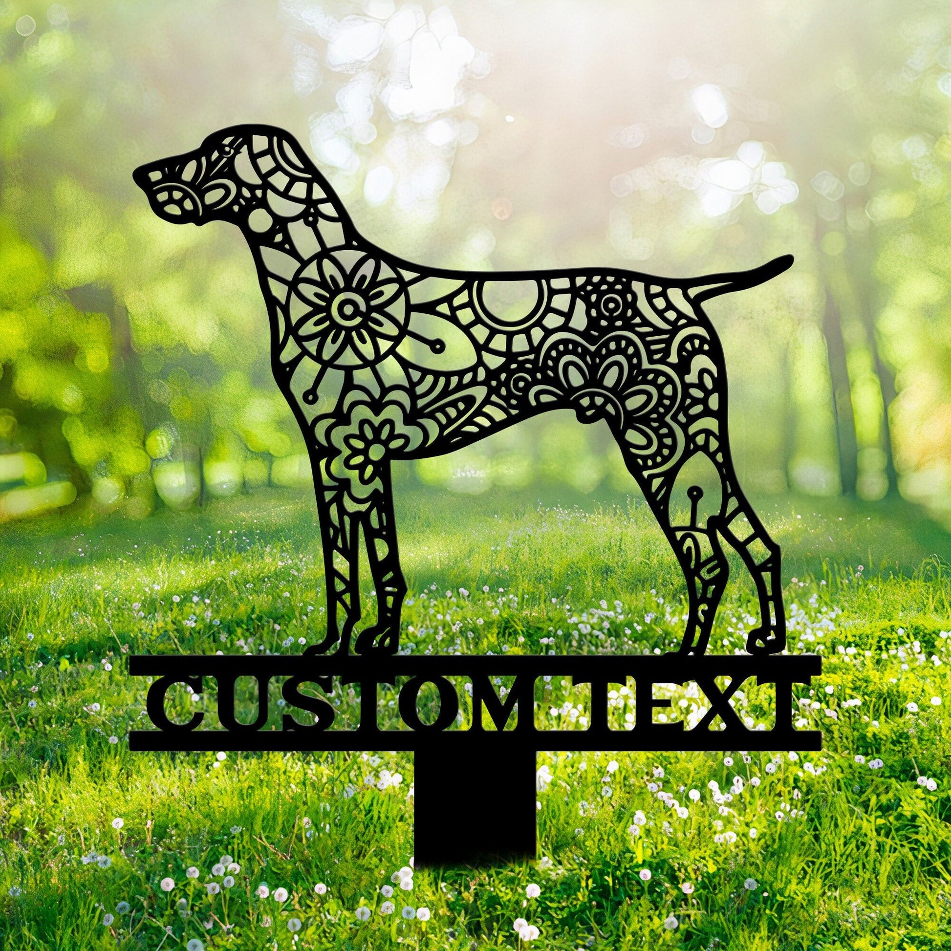 Vizsla Mandala Garden Stake Metal, Vizsla Zentangle Metal Yard Art, Vizsla Dog Gifts, Dog Garden Sign Outdoor Decor, Vizsla Yard Decor