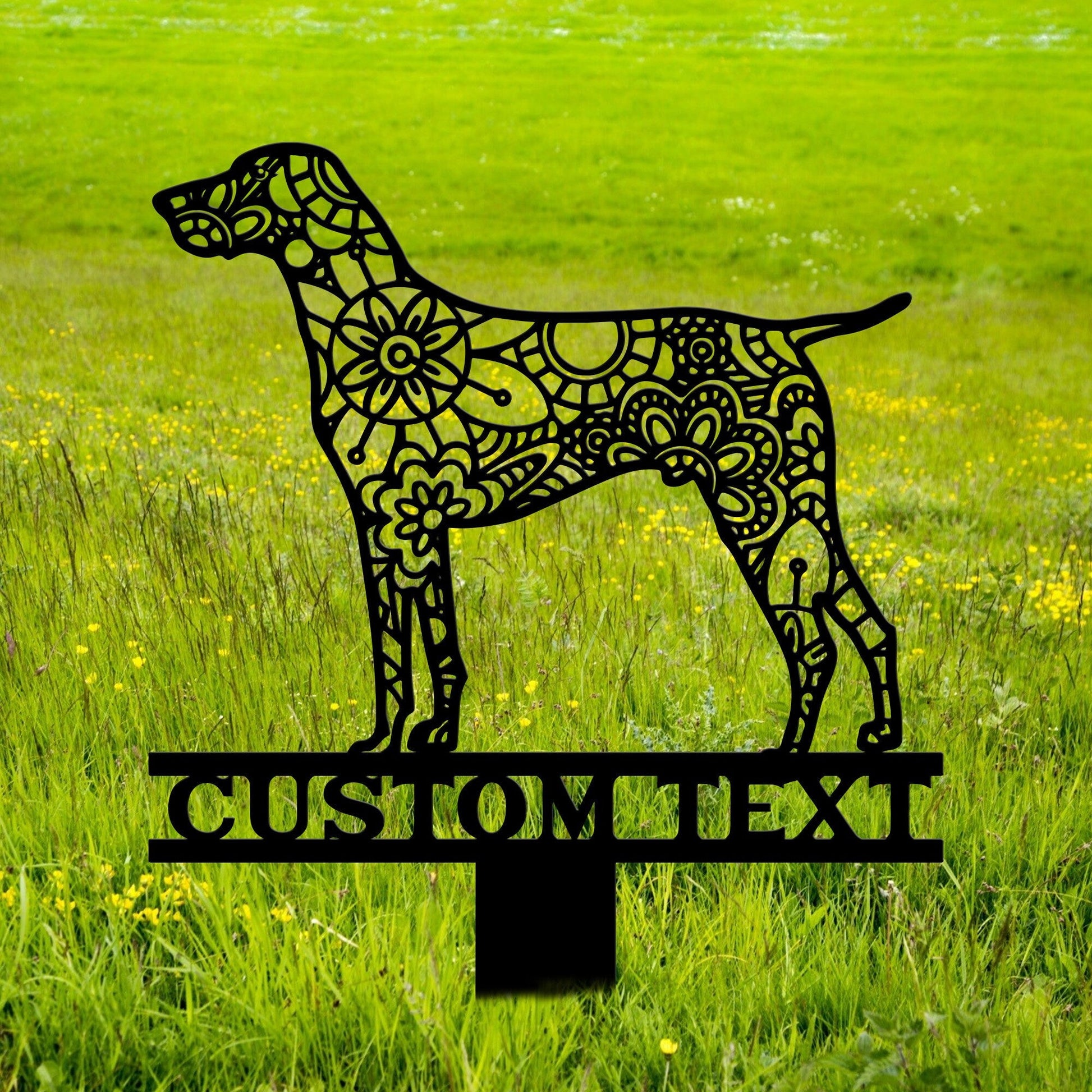 Vizsla Mandala Garden Stake Metal, Vizsla Zentangle Metal Yard Art, Vizsla Dog Gifts, Dog Garden Sign Outdoor Decor, Vizsla Yard Decor