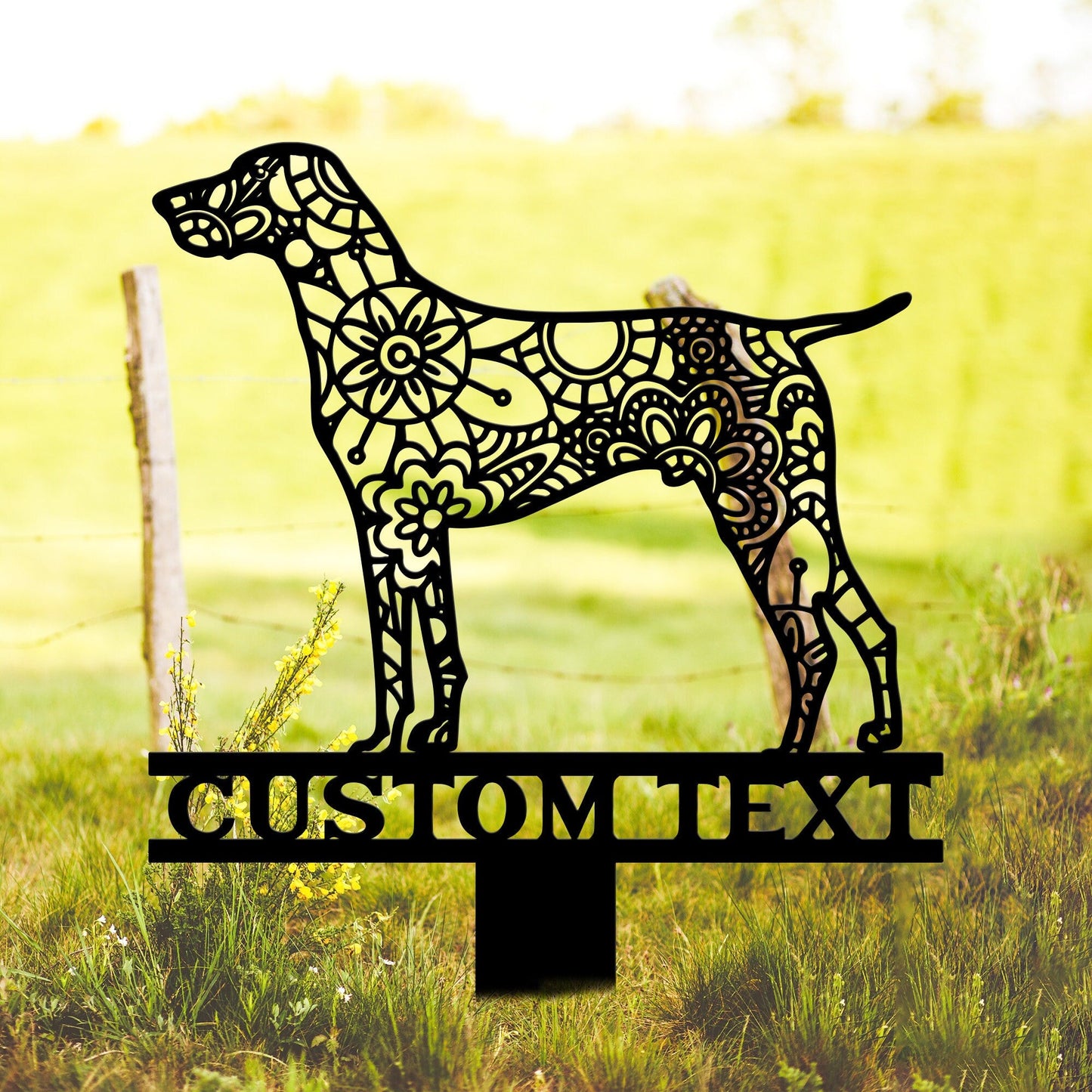 Vizsla Mandala Garden Stake Metal, Vizsla Zentangle Metal Yard Art, Vizsla Dog Gifts, Dog Garden Sign Outdoor Decor, Vizsla Yard Decor