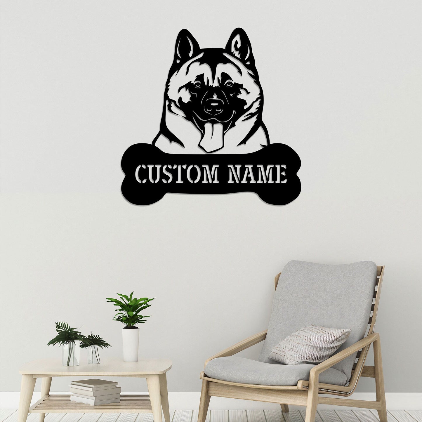 Custom American Akita Dog Metal Wall with Led Light, Akita Lover Gift, Dog Welcome Sign, Dog Owner Gift, Gift for Lover Dog, Dog Metal Decor