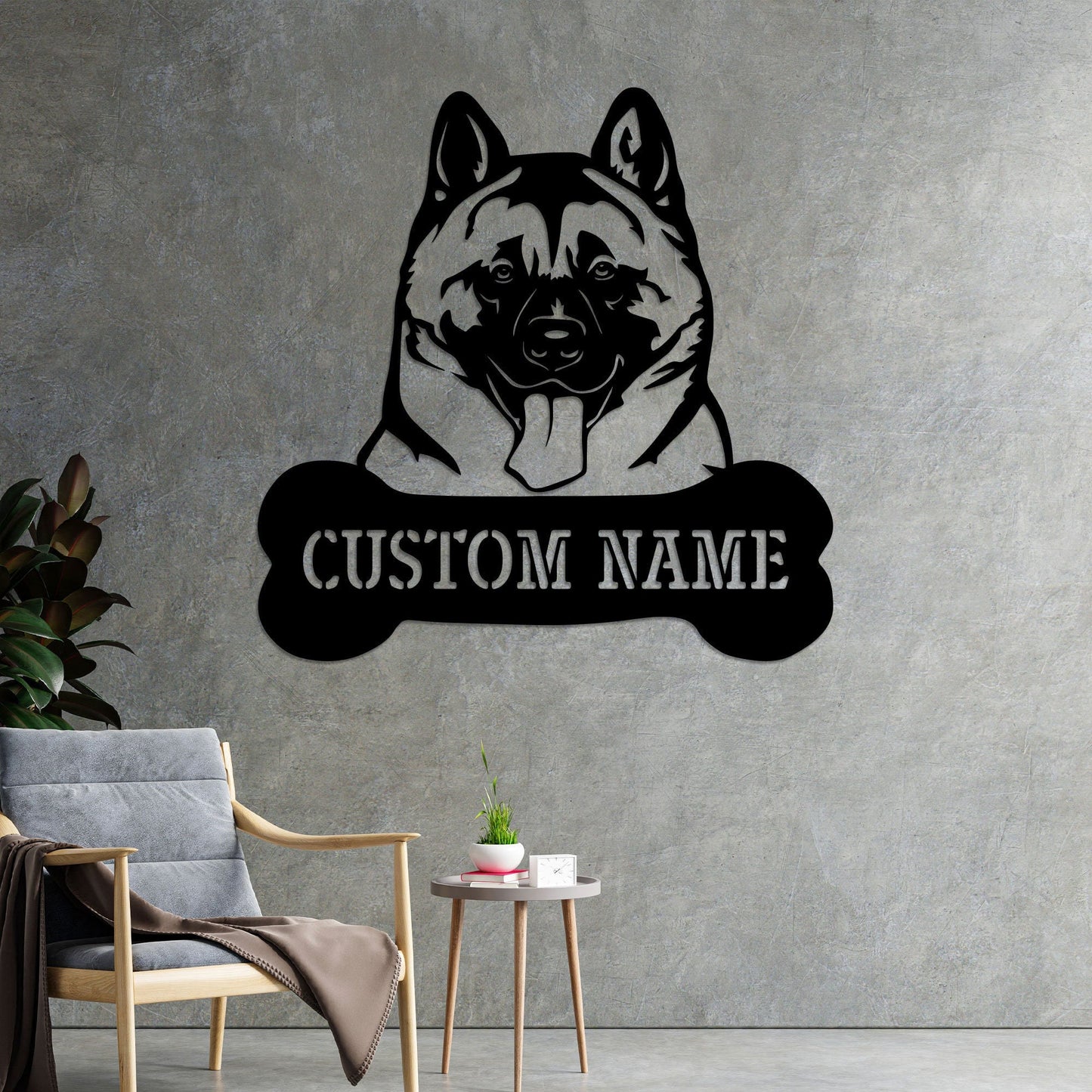 Custom American Akita Dog Metal Wall with Led Light, Akita Lover Gift, Dog Welcome Sign, Dog Owner Gift, Gift for Lover Dog, Dog Metal Decor