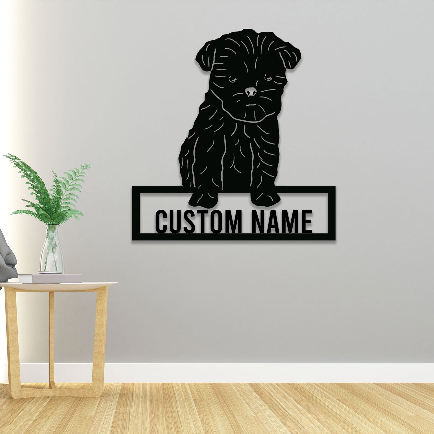 Affenchon Dog Metal Wall Art with Led Light, Dog Metal Sign, Metal Dog Decor, Affenchon Gift, Affenchon Decor, Dog Owner Sign Dog Name Sign