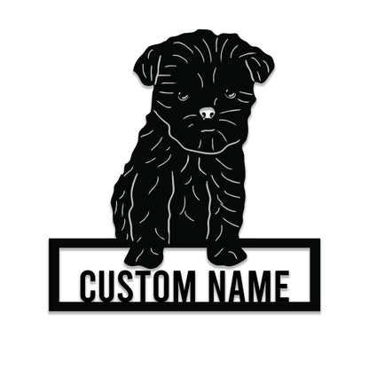 Affenchon Dog Metal Wall Art with Led Light, Dog Metal Sign, Metal Dog Decor, Affenchon Gift, Affenchon Decor, Dog Owner Sign Dog Name Sign