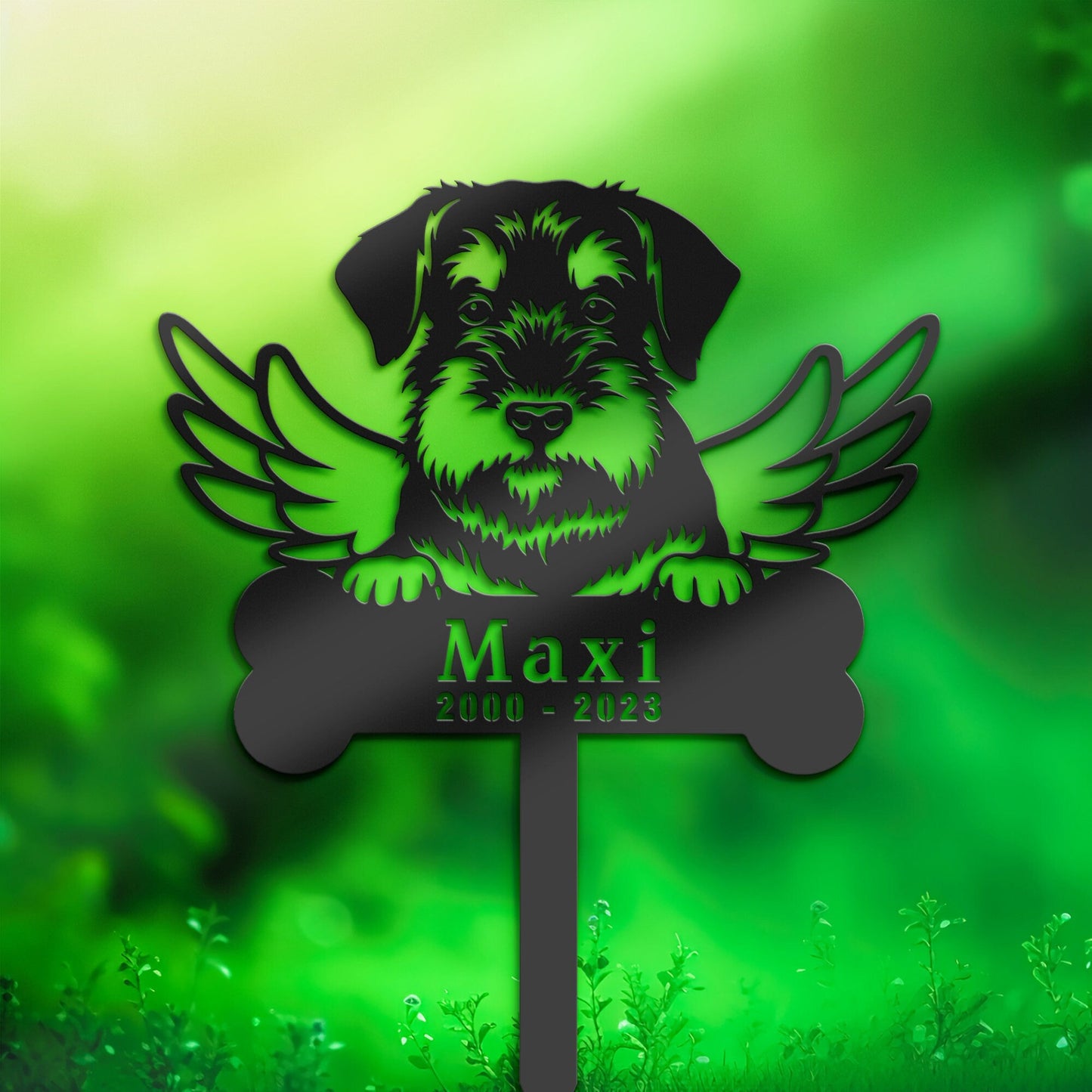 Personalized Standard Schnauzer Dog Memorial Stake, Metal Stake, Sympathy Sign, Pet Grave Marker, Remembrance Stake