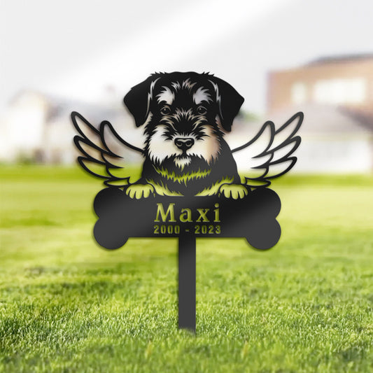 Personalized Standard Schnauzer Dog Memorial Stake, Metal Stake, Sympathy Sign, Pet Grave Marker, Remembrance Stake