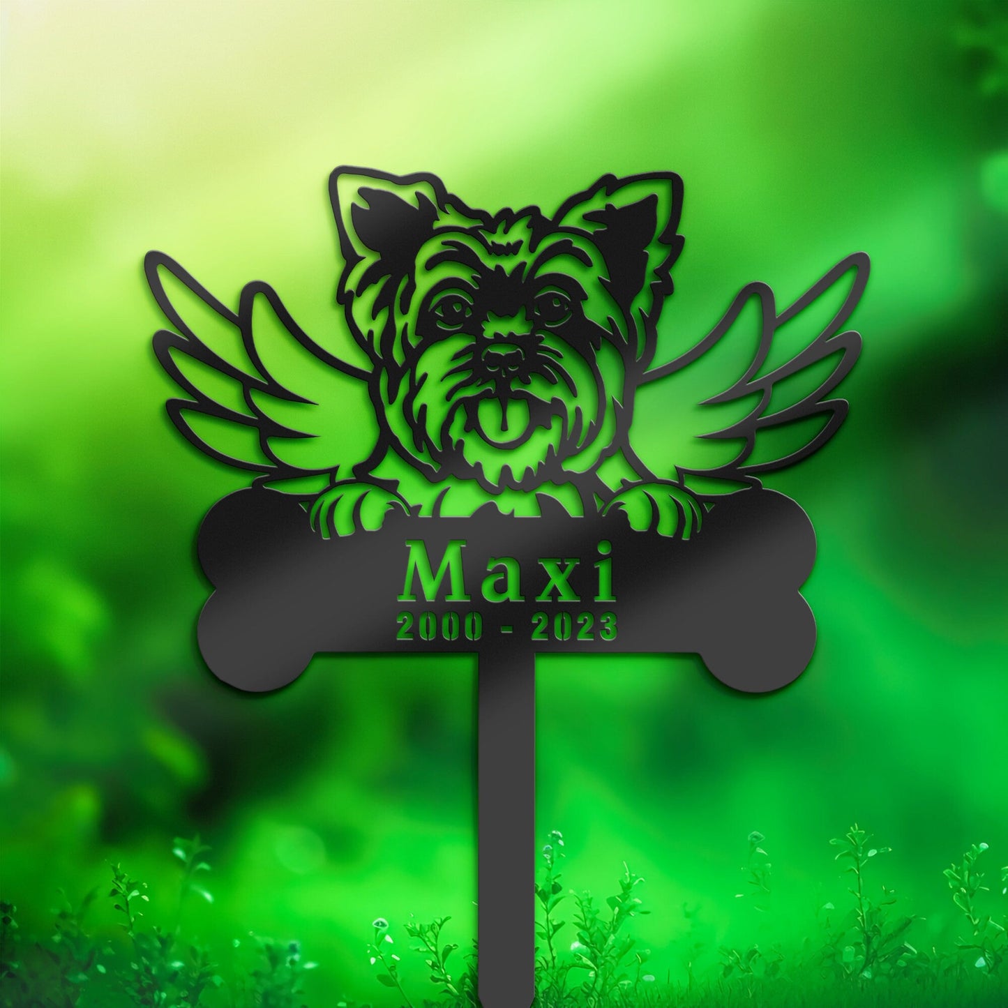 Personalized YORKSHIRE terrier dog Memorial Stake, Metal Stake, Sympathy Sign, Pet Grave Marker, Remembrance Stake