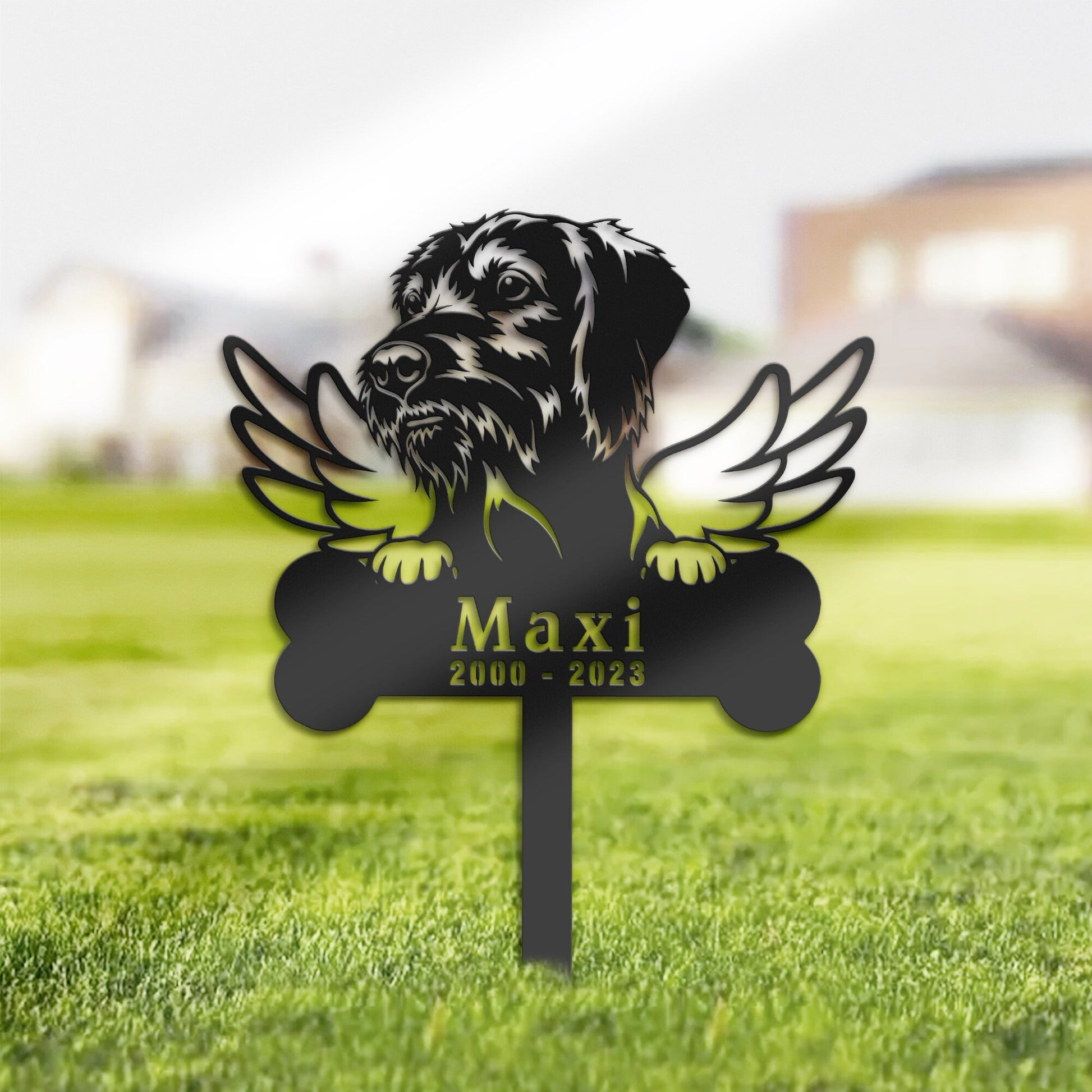 Personalized wirehaired vizsla Dog Memorial Stake, Metal Stake, Sympathy Sign, Pet Grave Marker, Remembrance Stake