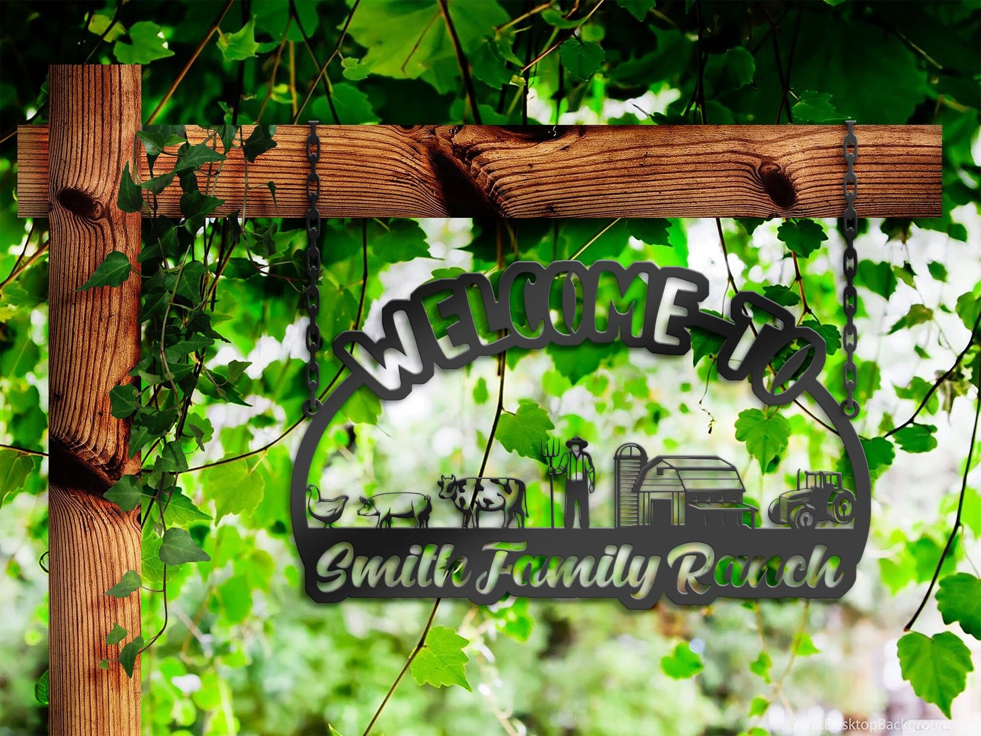 Personalized Welcome to our farm, Custom name farm house sign, barn ranch metal sign