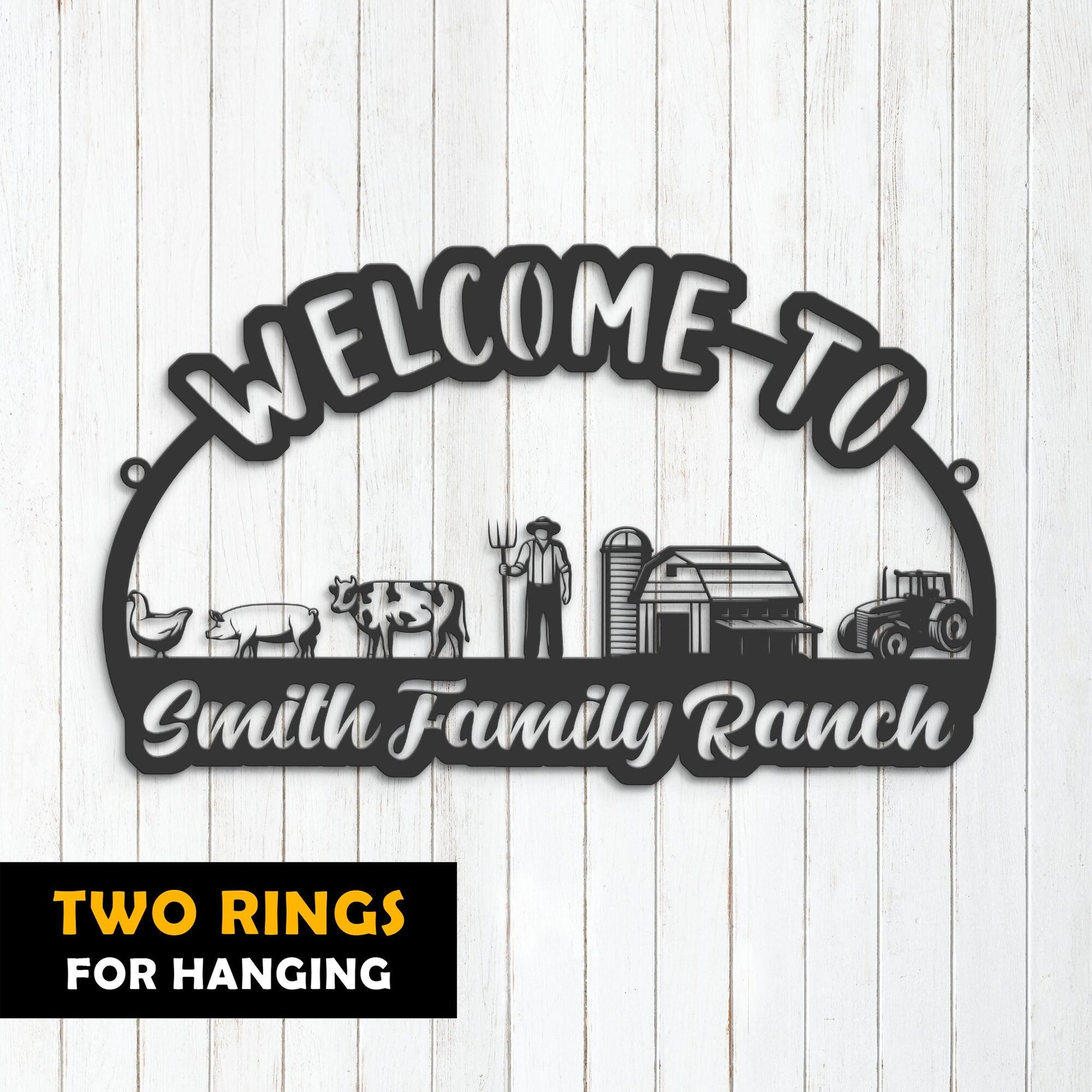 Personalized Welcome to our farm, Custom name farm house sign, barn ranch metal sign