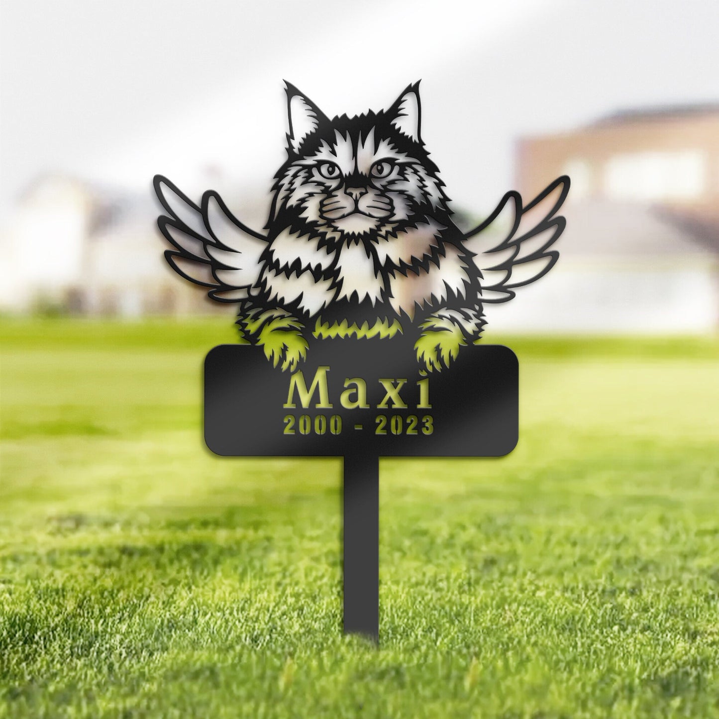 Personalized Siberian Cat Memorial Stake, Metal Stake, Sympathy Sign, Pet Grave Marker, Remembrance Stake