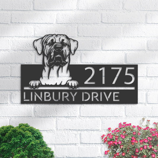 Personalized Tosa inu dog, Puppy Metal Address Sign House number Hanging Address Plaque Yard Sign Outdoor decor Garden Stake