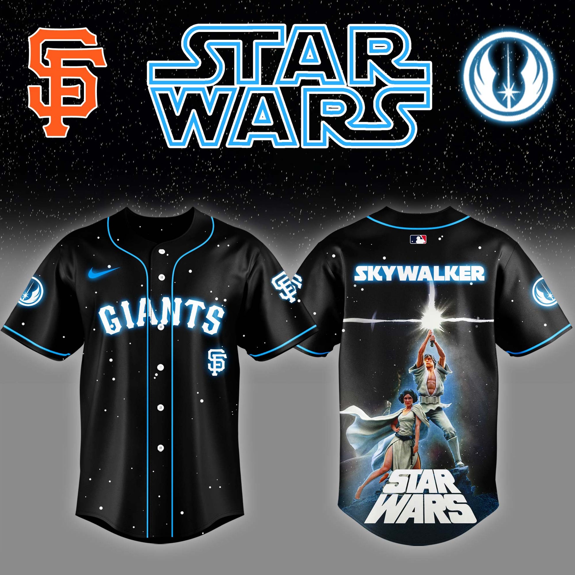 San Francisco Giants x Stars Wars Luke Skywalker Game Night Baseball Jersey Editions Limited v4