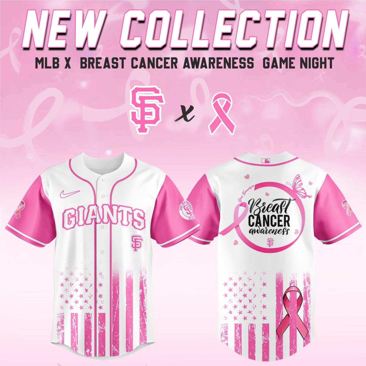 San Francisco Giants x  Breast Cancer Awareness Game Night Jersey Editons Limited v2
