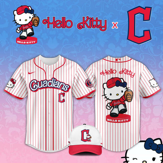 ,   Cleveland Guardians MLB x Hello Kitty Night Jersey Editions Limited