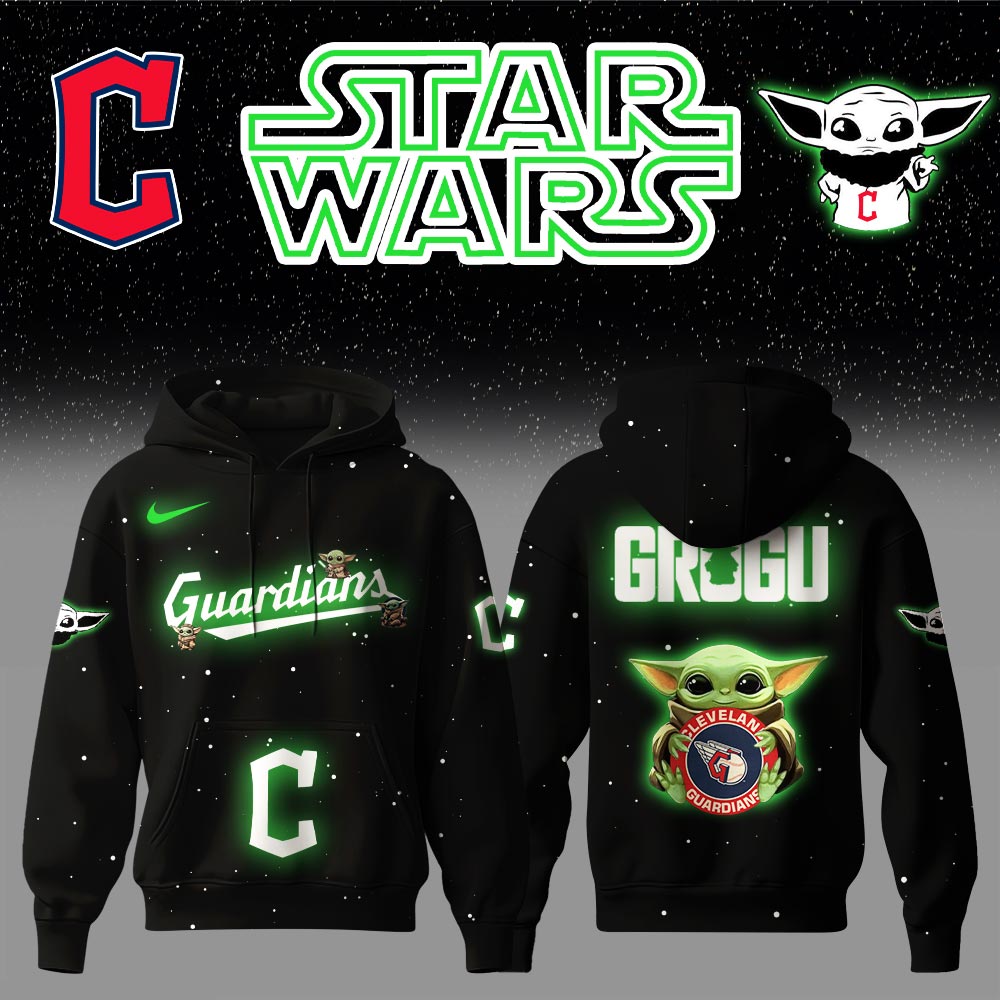 Cleveland Guardians x Stars Wars Baby Yoda Game Night Hoodie Editions Limited