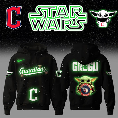 Cleveland Guardians x Stars Wars Baby Yoda Game Night Hoodie Editions Limited