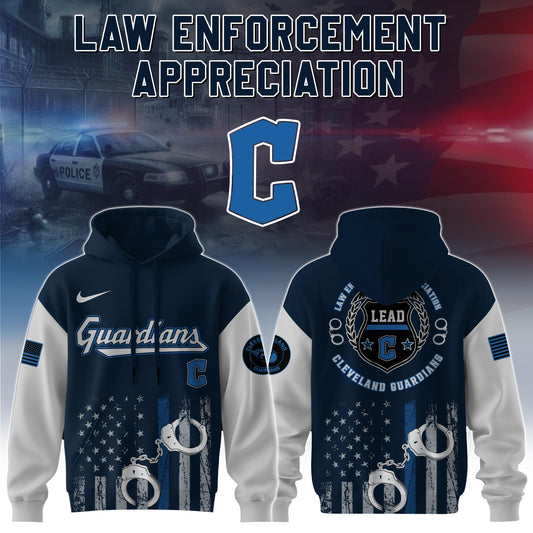 . Cleveland Guardians MLB x Law Enforcement Appreciation Day Hoodie Limited