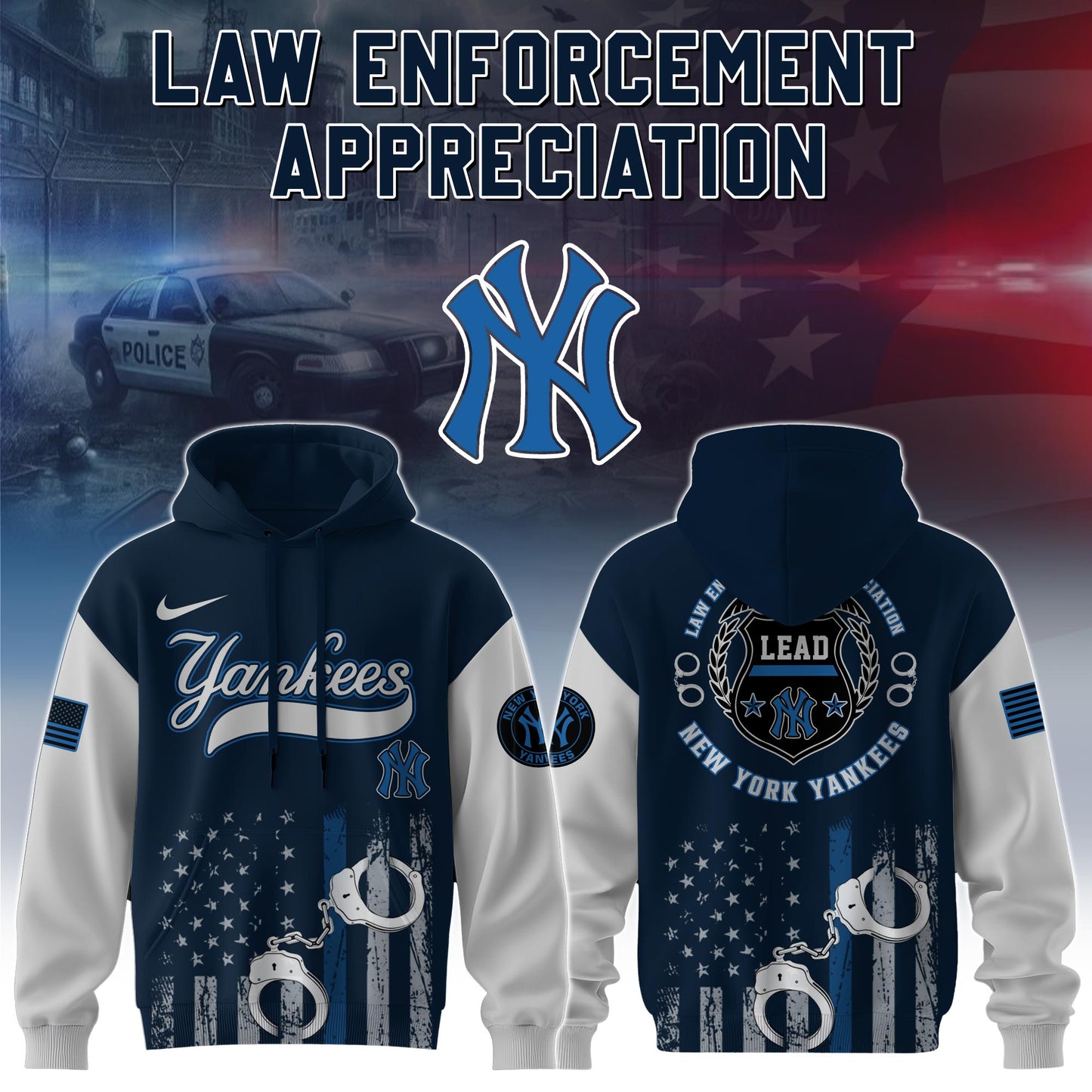 .   New York Yankees MLB x Law Enforcement Appreciation Day Hoodie Limited