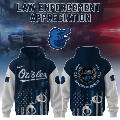 .   Baltimore Orioles MLB x Law Enforcement Appreciation Day Hoodie Limited