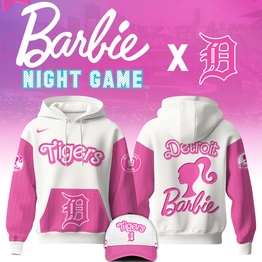 .    Detroit Tigers MLB x Barbie Night Game Limited Edition Hoodie 2025
