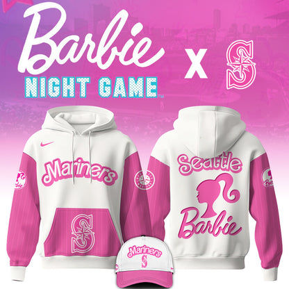 .    Seattle Mariners MLB x Barbie Night Game Limited Edition Hoodie 2025