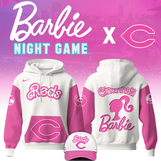 .    Cincinnati Reds MLB x Barbie Night Game Limited Edition Hoodie 2025