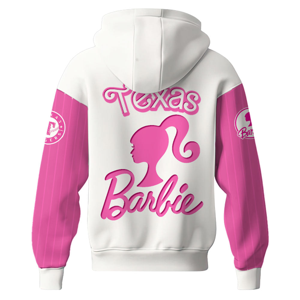 .    Texas Rangers MLB x Barbie Night Game Limited Edition Hoodie 2025