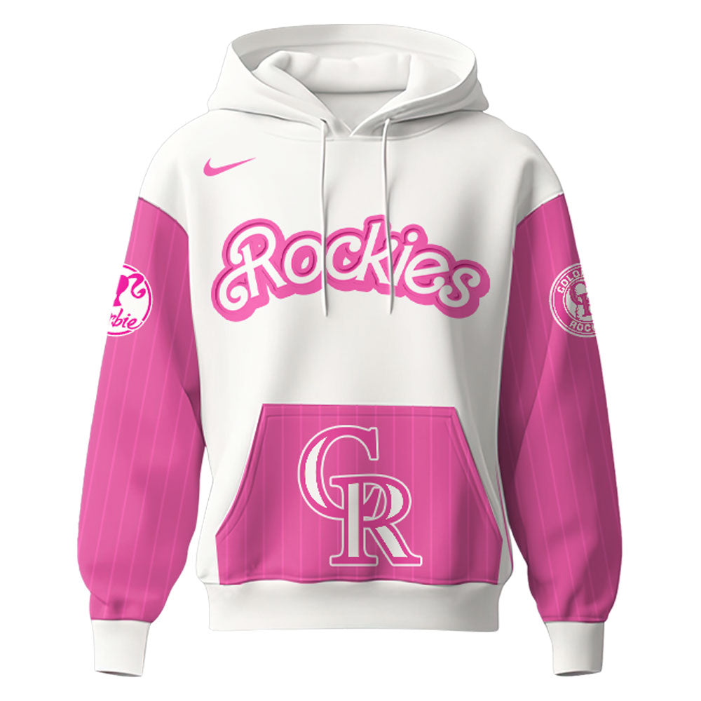 .    Colorado Rockies MLB x Barbie Night Game Limited Edition Hoodie 2025
