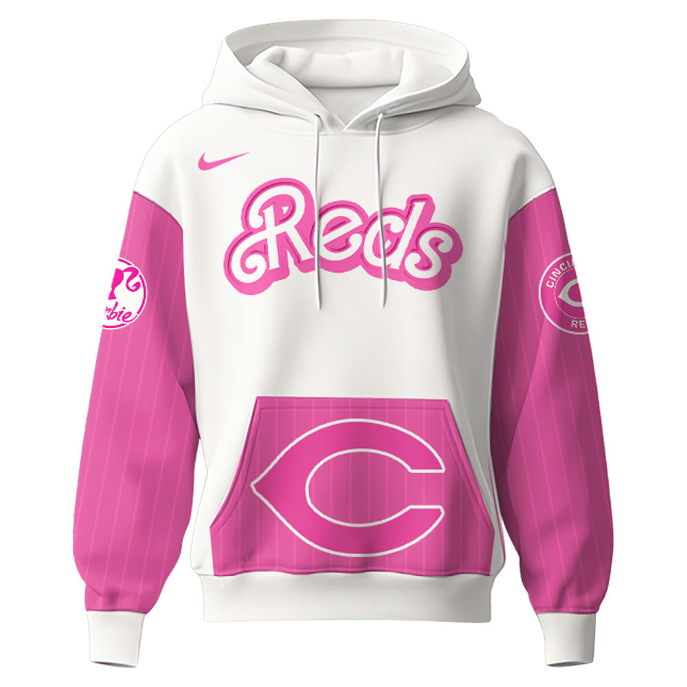 .    Cincinnati Reds MLB x Barbie Night Game Limited Edition Hoodie 2025