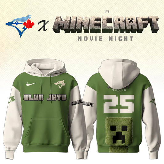 ,    Toronto Blue Jays MLB x A MINECRAFT MOVIE Night Hoodie Editions Limited