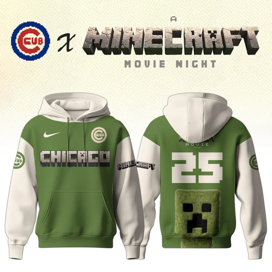 ,  Chicago Cubs MLB x A MINECRAFT MOVIE Night Hoodie Editions Limited