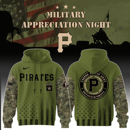 _Pittsburgh Pirates x MLB x Army Military Appreciation Night Hoodie Editions Limited