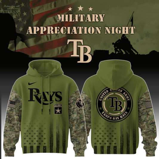 _Tampa Bay Rays x MLB x Army Military Appreciation Night Hoodie Editions Limited