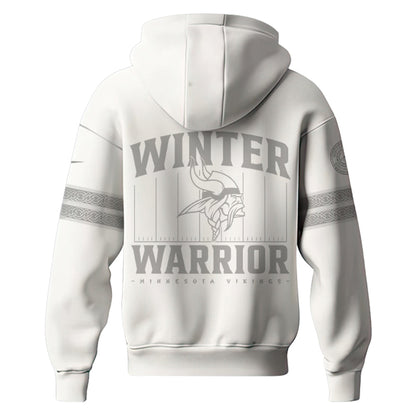 Premium Minnesota Vikings Merch - Minnesota Vikings Football Winter Warrior Limited Edition Zip Hoodie 2025 - Gear Up For Game Day